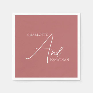 Servilleta De Papel Moda minimalista Elegante Boda de guión de caligra