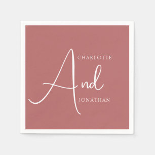 Servilleta De Papel Moda minimalista Elegante Boda de guión de caligra