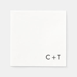 Servilleta De Papel Moda Mínimo Moderno Más Rótulo Monograma Boda