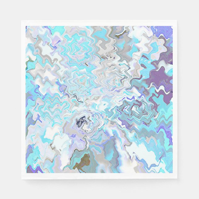 Servilleta De Papel Moda moderna Aqua Blue Luncheon Paper Napkins (Anverso)