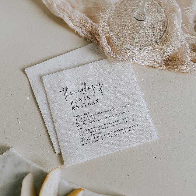 Servilleta De Papel Moda moderna Boda de datos divertidos en blanco y  (Subido por el creador)