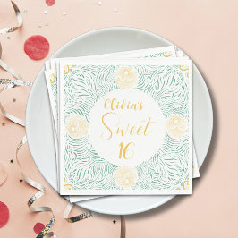 Servilleta De Papel Moda moderna Boho Floral Sweet 16 fiesta de cumple