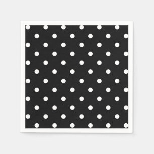 Servilleta De Papel Moda moderna del lunar blanco y negro