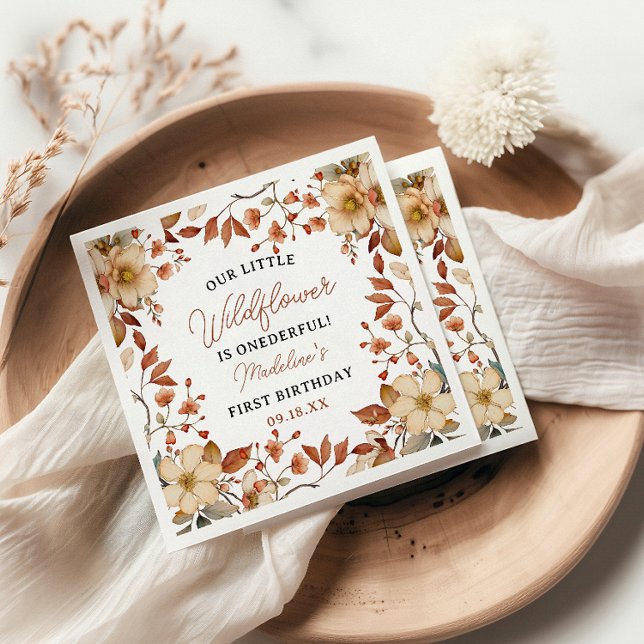 Servilleta De Papel Moda moderna Guión de flor silvestre Primer Chica  (Subido por el creador)