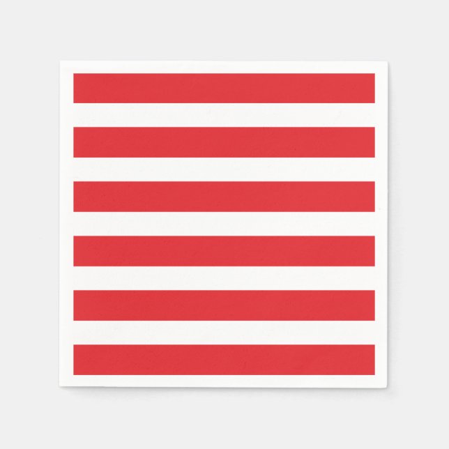 Servilleta De Papel Moda moderna Red Stripe Fiestas Napkins (Anverso)