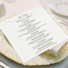 Servilleta De Papel Moda moderna Sage Green Gold Facts Boda Cute