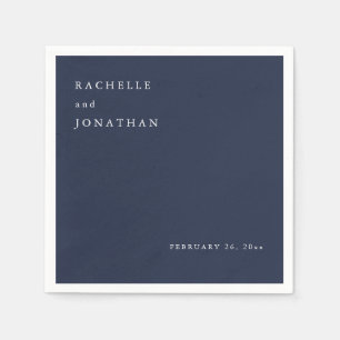 Servilleta De Papel Moda Navy Blue Blanco Ropa Boda simple