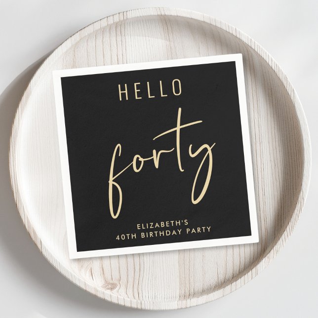 Servilleta De Papel Moda Oro Negro 40 Fiesta de cumpleaños (Subido por el creador)