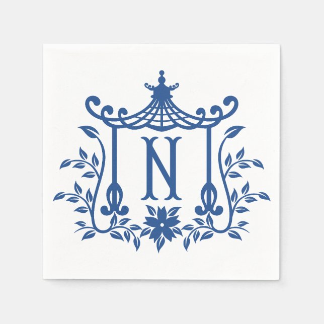 Servilleta De Papel Moda Pagoda Monograma N Napkins (Anverso)