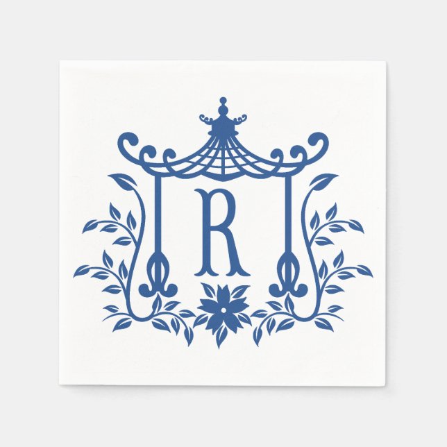 Servilleta De Papel Moda Pagoda Monograma R Napkins (Anverso)