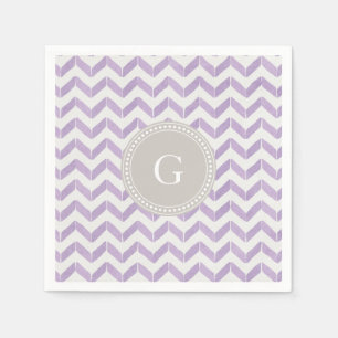 Servilleta De Papel Moda Pastel gris púrpura Chevron Personalizado Mon