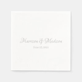 Servilleta De Papel Moda personalizado gris plateado Guión Nombres bod