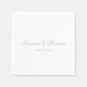 Servilleta De Papel Moda personalizado gris plateado Guión Nombres bod