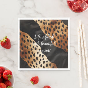 Servilleta De Papel Moda Piel de vaca negro marrón occidental