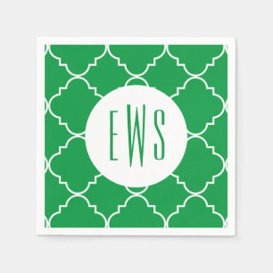 Servilleta De Papel Moda Quatrefoil Monograma Fiesta Napkins