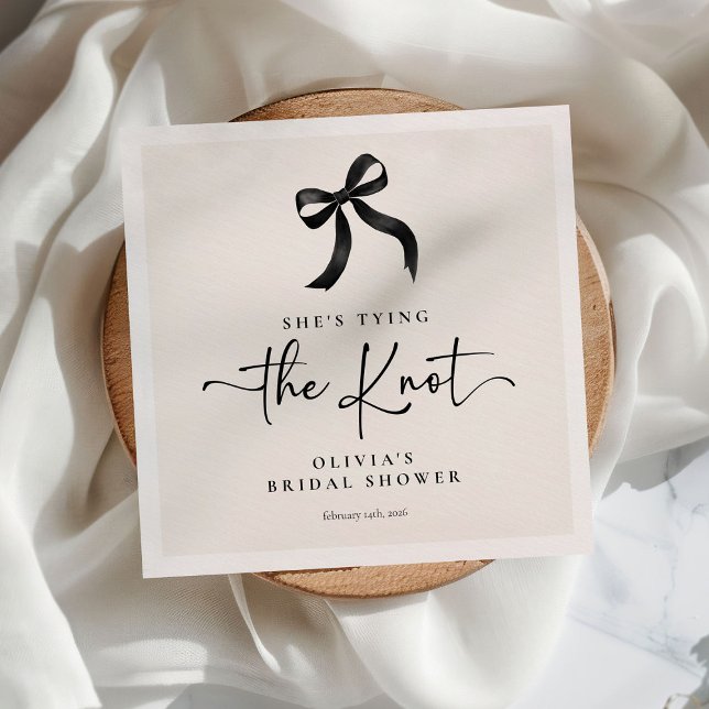 Servilleta De Papel Moda que está atando la ducha de novias Black Bow (Subido por el creador)
