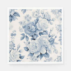 Servilleta De Papel Moda romántica Rosas anticuados y azules