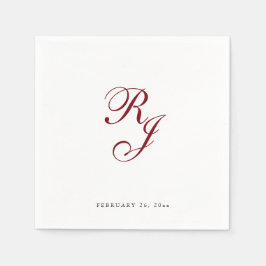 Servilleta De Papel Moda Ropa Boda de Monograma Borgoña