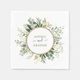 Servilleta De Papel Moda Sage Green Gold Garden Greenery Boda