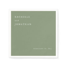 Moda Sage Green White Simple Boda Napkins