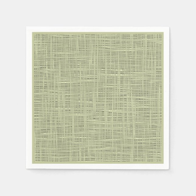 Servilleta De Papel Moda Sage Herb Green Faux Jute Fabric Pattern (Anverso)