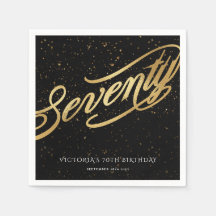 Moda Setenta y 70.ª caligrafía de confetti oro neg