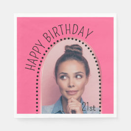 Servilleta De Papel Moda simple Cualquier edad Rosa de cumpleaños Foto