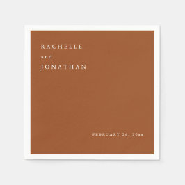 Servilleta De Papel Moda Terracota Blancas Ropas simples Bodas