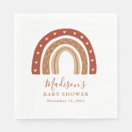 Servilleta De Papel Moda Terracotta Boho Rainbow Baby Shower