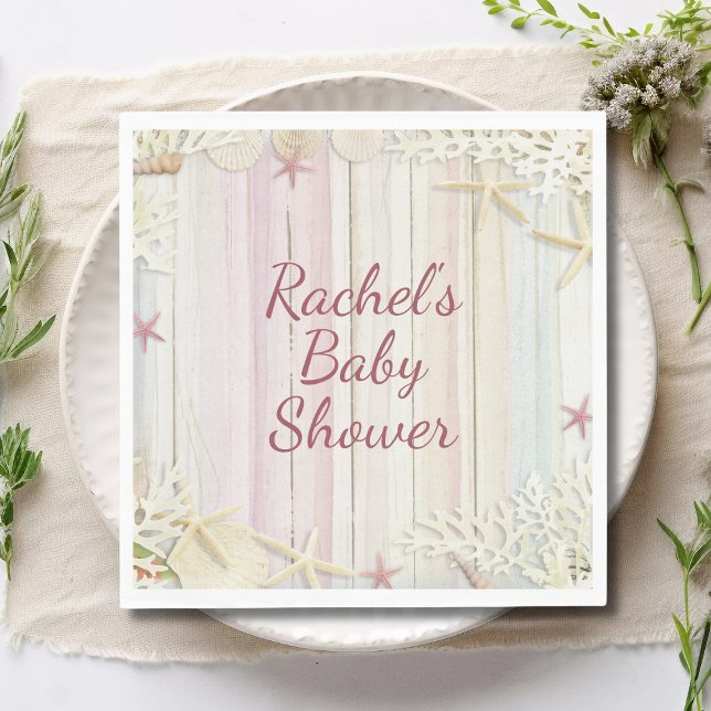 Servilleta De Papel Moda Tropical Beach Seashell Baby Shower Boho (Subido por el creador)