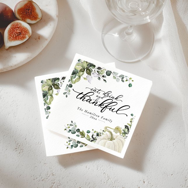 Servilleta De Papel Moda Verdor Calabaza Acción de Gracias Cena (Subido por el creador)