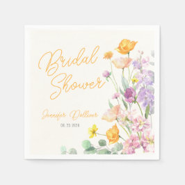 Servilleta De Papel Moda Wildflower Script Bridal Shower