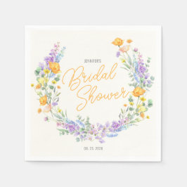 Servilleta De Papel Moda Wildflower Script Bridal Shower