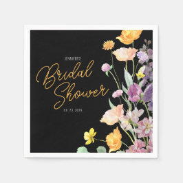 Servilleta De Papel Moda Wildflower Script Bridal Shower