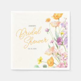 Servilleta De Papel Moda Wildflower Script Bridal Shower