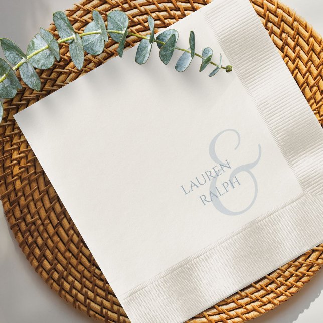 Servilleta De Papel Moda y elegante Boda de guión azul turbio (Subido por el creador)