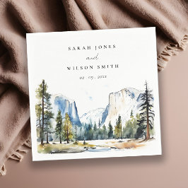Servilleta De Papel Moda Yosemite Parque Nacional CA Boda acuarela