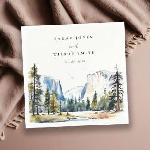 Servilleta De Papel Moda Yosemite Parque Nacional CA Boda acuarela