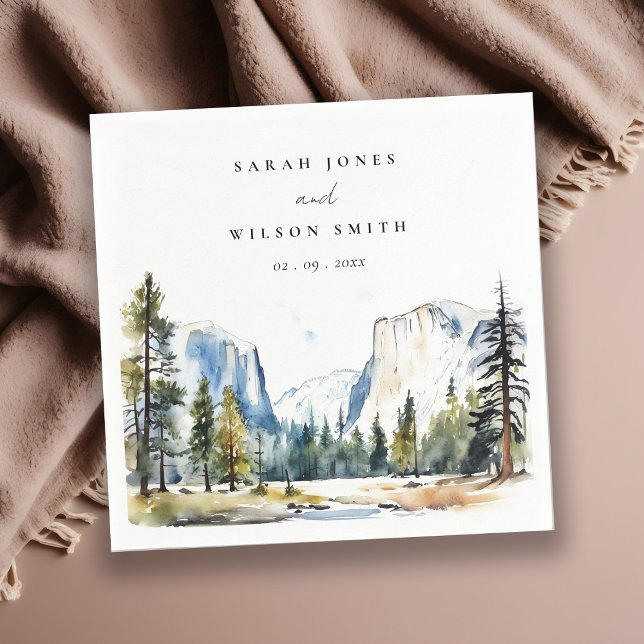 Servilleta De Papel Moda Yosemite Parque Nacional CA Boda acuarela (Subido por el creador)