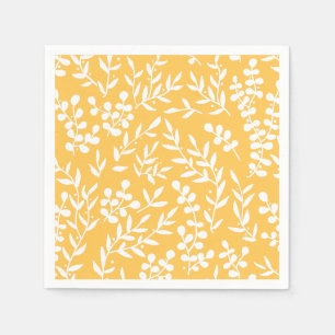 Servilleta De Papel Modalidad floral simple de granjas en amarillo
