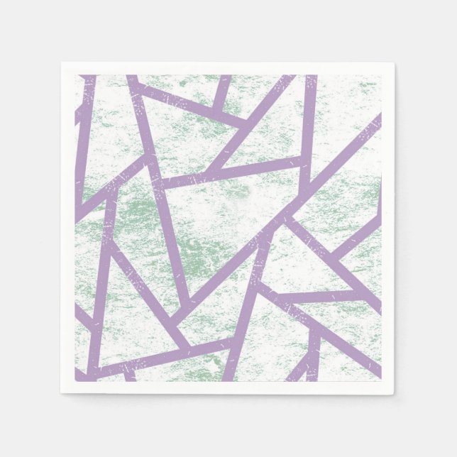 Servilleta De Papel Modalidades de mosaico verde claro y lavanda (Anverso)