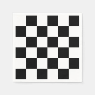 Servilleta De Papel Modelo a cuadros blanco y negro intrépido