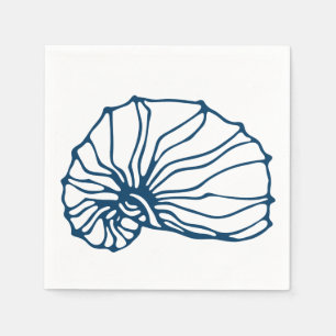 Servilleta De Papel Modelo azul elegante del Seashell