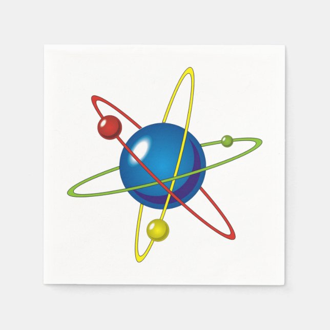 Servilleta De Papel Modelo colorido del Átomo (Anverso)