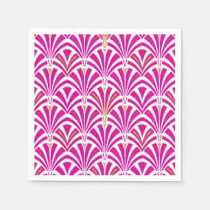 Servilleta De Papel Modelo de la fan del art déco - rosa del fucsia
