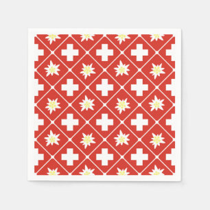 Servilleta De Papel Modelo de Suiza Edelweiss