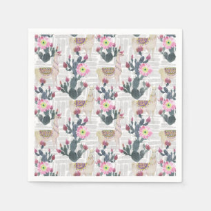 Servilleta De Papel Modelo del cactus de la acuarela