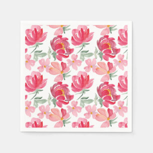 Servilleta De Papel Modelo del Peony de la acuarela