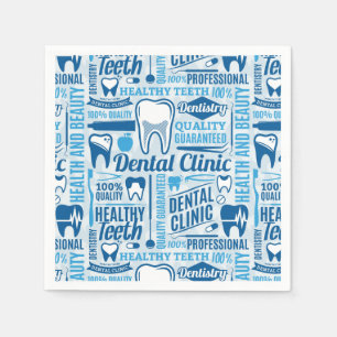 Servilleta De Papel Modelo dental azul de la clínica