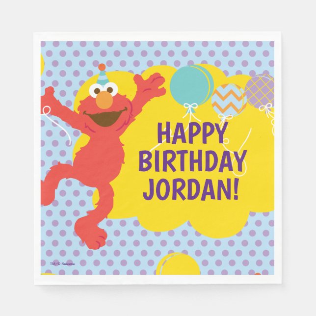 Servilleta De Papel Modelo Elmo con globos Fiestas (Anverso)